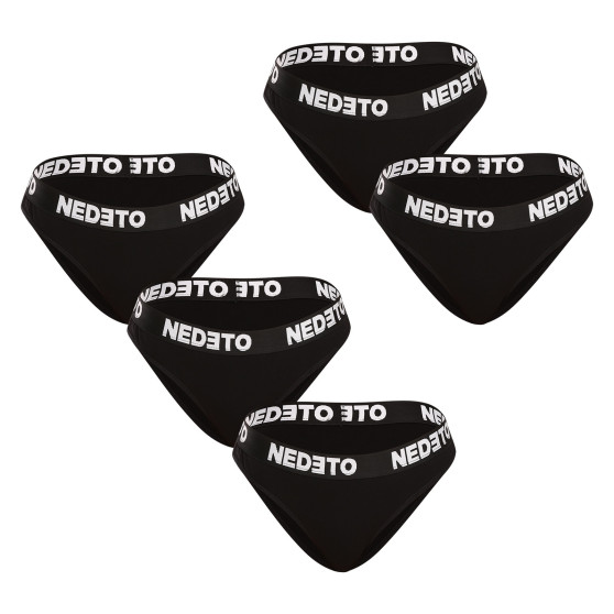 5PACK Nedeto naisten pikkuhousut musta (5NKB001)