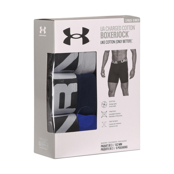 3PACK Under Armour miesten bokserit moniväriset ylisuuret moniväriset shortsit (1363617 400)