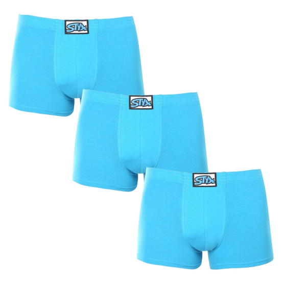 3PACK Styx miesten bokserit klassiset kumiset shortsit vaaleansiniset vaaleansininen (3Q1169)