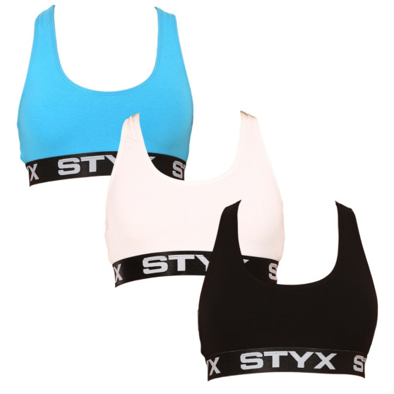 3PACK Styx naisten rintaliivit sport monivärinen (3IP09019)