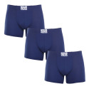 3PACK Styx miesten bokserit shortsit pitkät klassiset joustavat tummansiniset tummansiniset (3F0968)