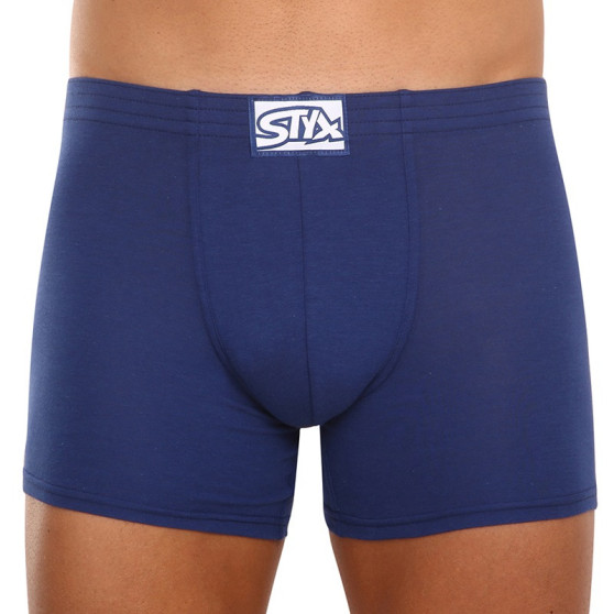 3PACK Styx miesten bokserit shortsit pitkät klassiset joustavat tummansiniset tummansiniset (3F0968)