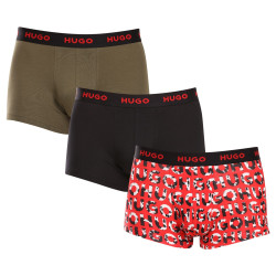 3PACK HUGO miesten bokserit moniväriset shortsit moniväriset (50480170 306)