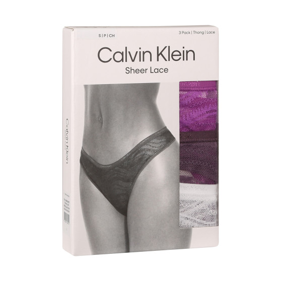 3PACK Calvin Klein naisten stringit moniväriset (QD5216E-NOW)