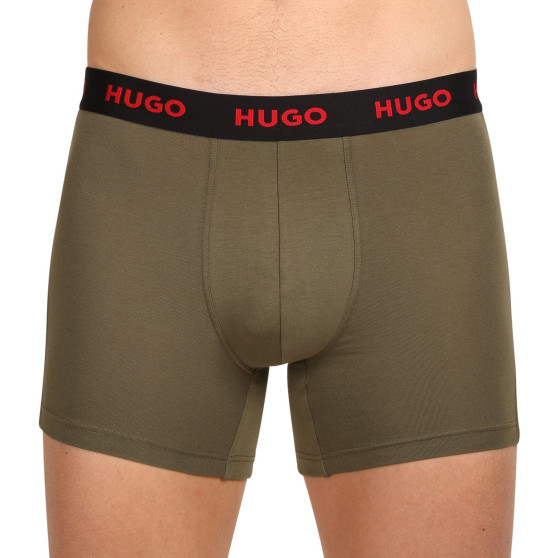 3PACK HUGO miesten bokserit moniväriset shortsit moniväriset (50503079 972)