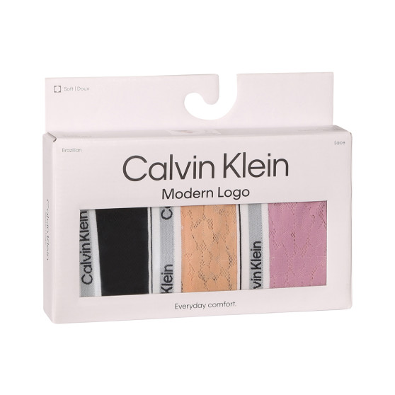 3PACK Calvin Klein naisten brasilialaiset pikkuhousut moniväriset (QD5068E-GP9)