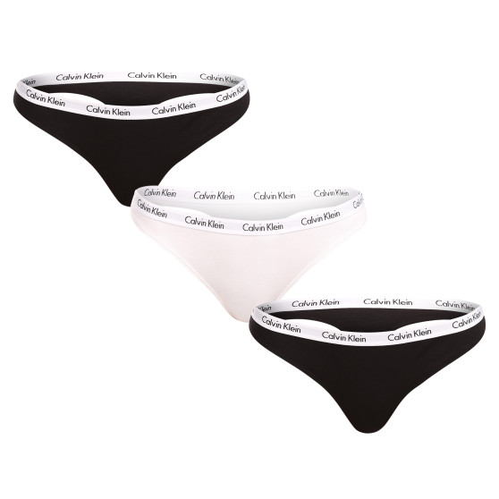 3PACK Calvin Klein naisten stringit moniväriset (QD3587E-WZB)