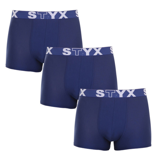 3PACK Styx miesten bokserit shortsit urheilu elastinen tummansininen tummansininen (3G968)