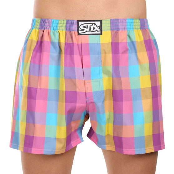 3PACK Styx miesten bokserishortsit klassiset joustavat moniväriset (3A102729)