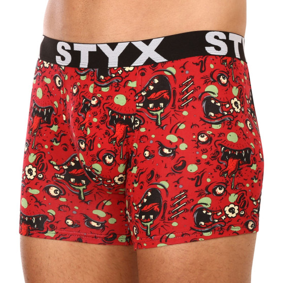 3PACK Styx miesten bokserit shortsit pitkä taide urheilu elastinen monivärinen (3U13714)