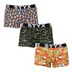 3PACK Styx miesten boxershortsit art sports kumi monivärinen (3G13724)