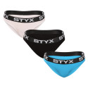 3PACK Styx naisten pikkuhousut urheilu elastinen monivärinen (3IK96019)