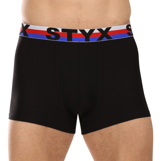 3PACK Styx miesten bokserit shortsit urheilu elastinen musta tricolour (3G1960)