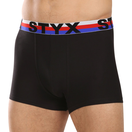 3PACK Styx miesten bokserit shortsit urheilu elastinen musta tricolour (3G1960)