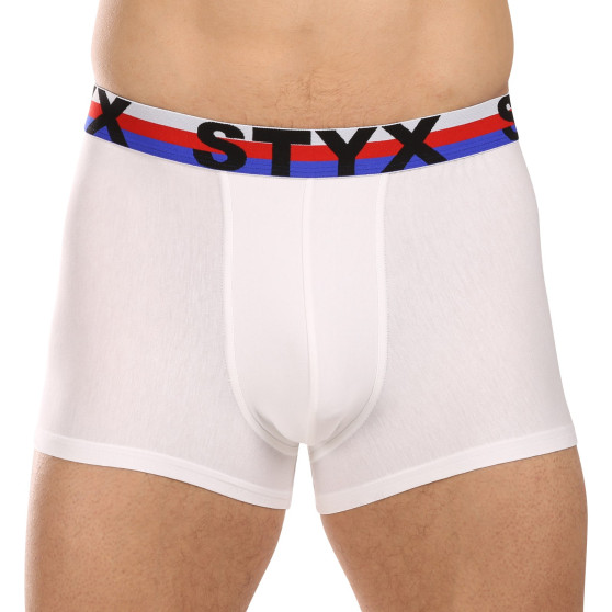 3PACK Styx miesten bokserit shortsit urheilu elastinen valkoinen kolmivärinen (3G2061)