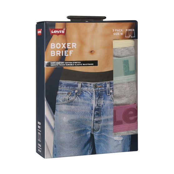 3PACK Levis miesten bokserit moniväriset shortsit moniväriset (905045001 025)