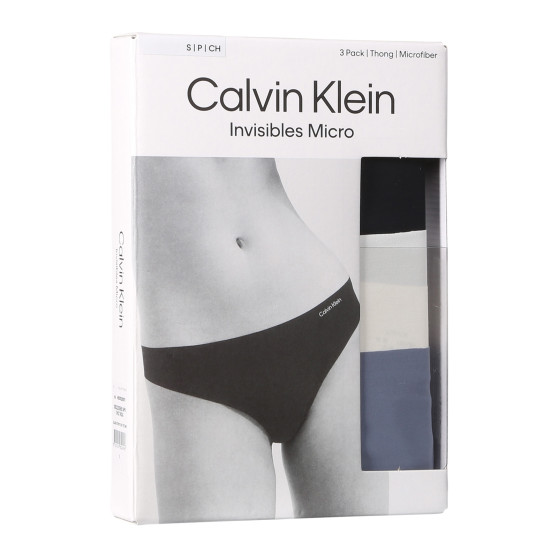 3PACK Calvin Klein naisten stringit saumaton monivärinen (QD3558E-NP0)