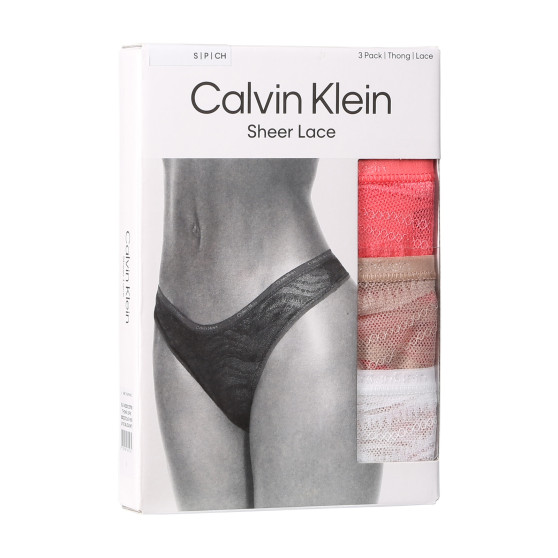 3PACK Calvin Klein naisten stringit moniväriset (QD5216E-NOX)