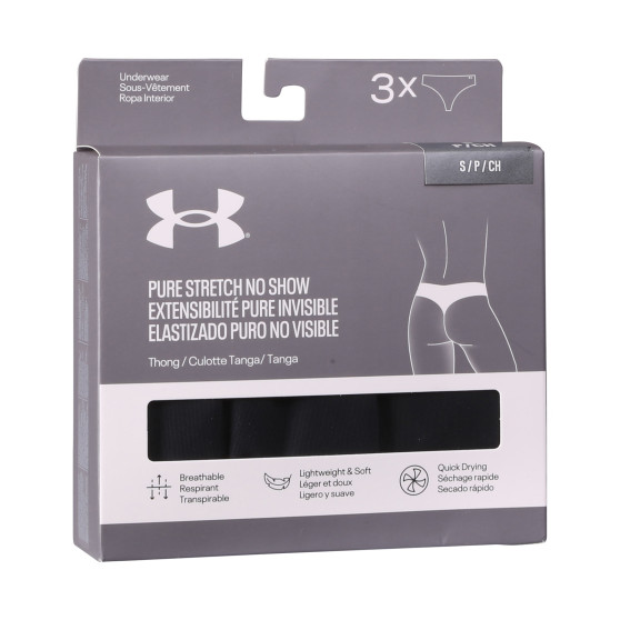 3PACK Under Armour naisten stringit musta (1383893 001)