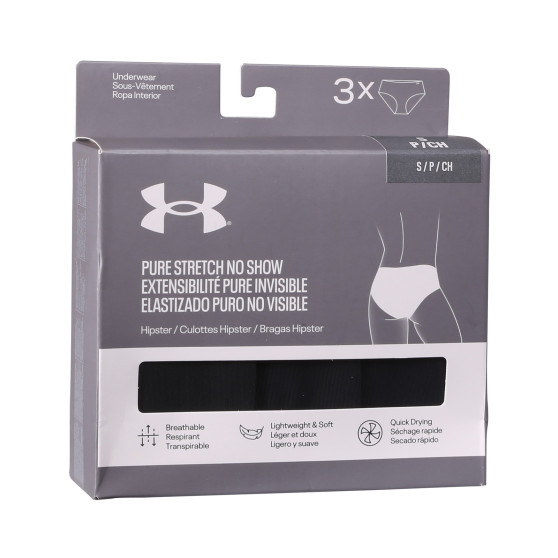 3PACK Under Armour naisten pikkuhousut musta (1383895 001)