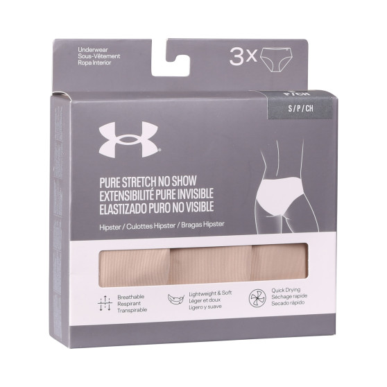 3PACK Under Armour naisten pikkuhousut beige (1383895 500)