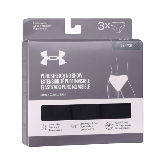 3PACK Under Armour naisten pikkuhousut musta (1383897 001)