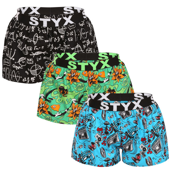 3PACK Styx naisten bokserishortsit art sports kumia monivärinen (3T15782)