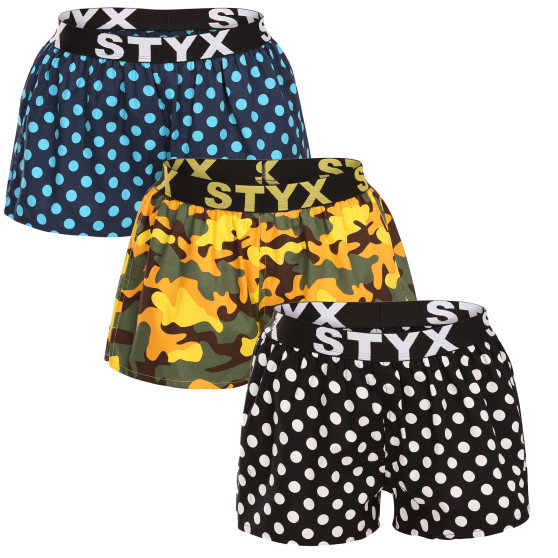 3PACK Styx naisten bokserishortsit art sports kumia monivärinen (3T15901)