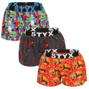 3PACK Styx naisten bokserishortsit art sports kumia monivärinen (3T15245)