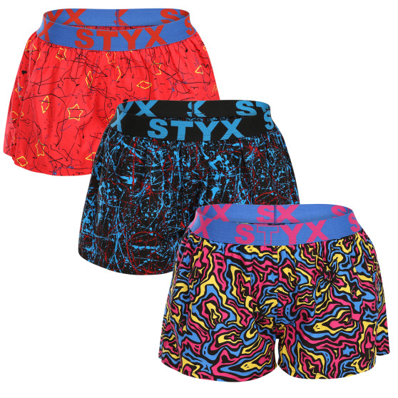 3PACK Styx naisten bokserishortsit art sports kumia monivärinen (3T13603)