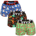 3PACK Styx naisten bokserishortsit art sports kumia monivärinen (3T17134)