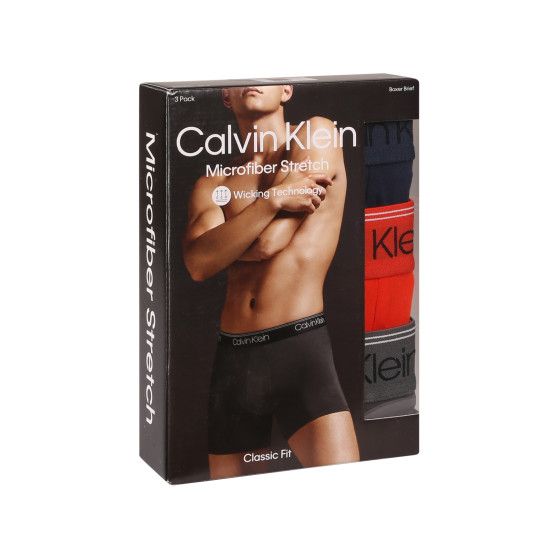 3PACK Calvin Klein miesten bokserit moniväriset shortsit moniväriset (NB2570A-MGY)