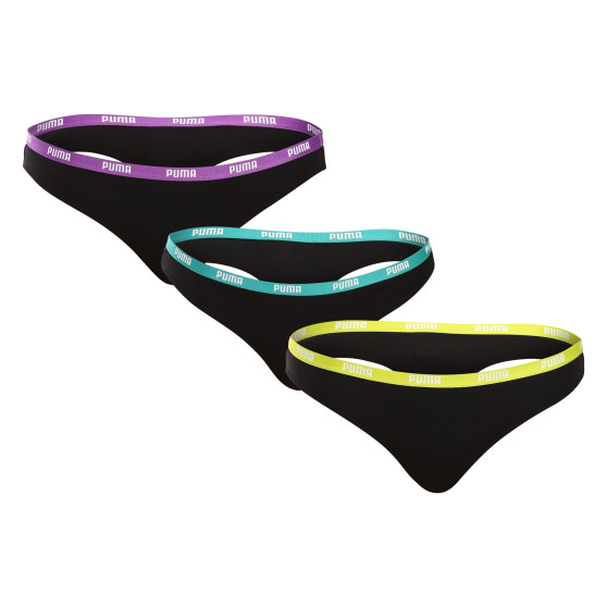 3PACK Puma naisten stringit musta (503008001 005)