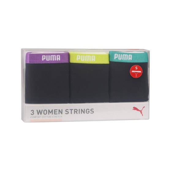 3PACK Puma naisten stringit musta (503008001 005)