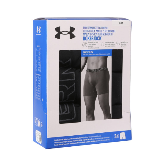 3PACK Under Armour miesten bokserit mustat (1383884 001)