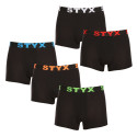 5PACK Styx miesten bokserit shortsit urheilu elastinen musta (5G9602)