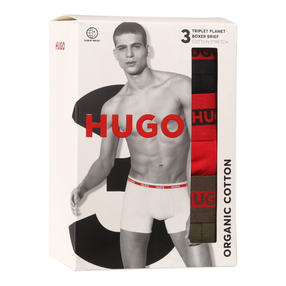 3PACK HUGO miesten bokserit moniväriset shortsit moniväriset (50496723 003)