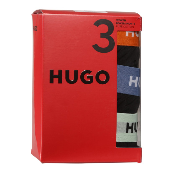 3PACK HUGO miesten bokserishortsit musta (50510216 005)