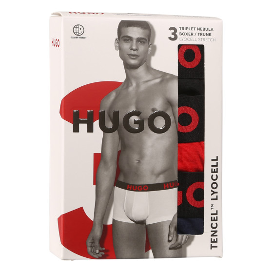 3PACK HUGO miesten bokserit moniväriset shortsit moniväriset (50496723 982)