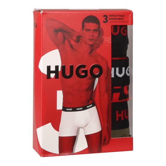 3PACK HUGO miesten bokserit moniväriset shortsit moniväriset (50517887 978)