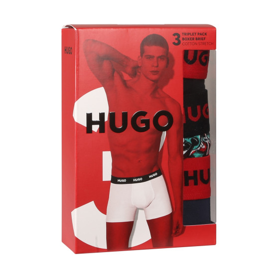 3PACK HUGO miesten bokserit moniväriset shortsit moniväriset (50517887 979)