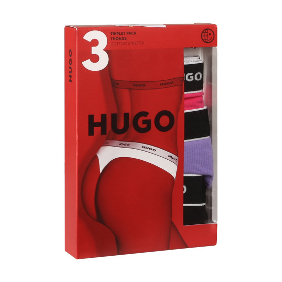 3PACK HUGO naisten stringit moniväriset (50480150 962)