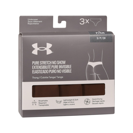 3PACK Under Armour naisten stringit ruskea (1383893 625)