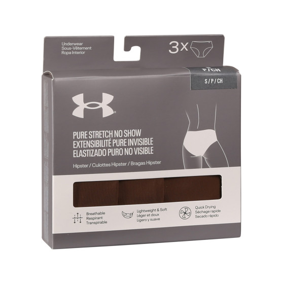 3PACK Under Armour naisten pikkuhousut ruskea (1383895 625)