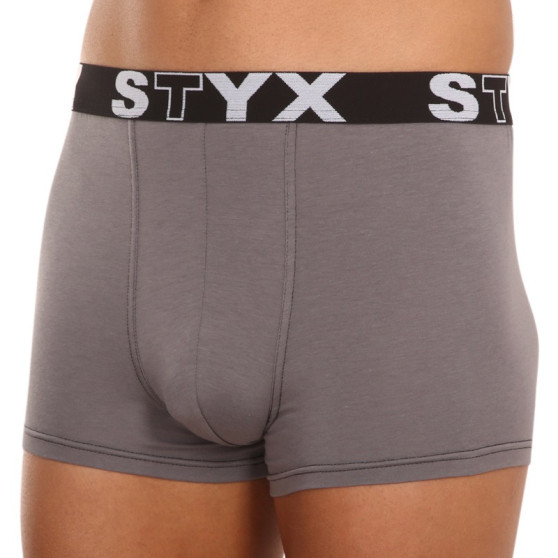 3PACK Styx miesten bokserit shortsit urheilu elastinen ylimitoitettu tummanharmaa tumma harmaa (R10636363)