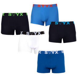 5PACK Styx miesten bokserit shortsit urheilu elastinen ylimitoitettu musta (5R960)