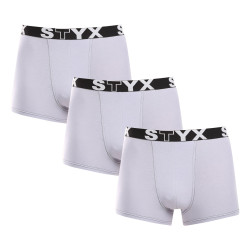 3PACK Styx miesten bokserihousut sport elastinen harmaa (G10676767)