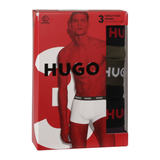 3PACK HUGO miesten bokserit moniväriset shortsit moniväriset (50517878 987)