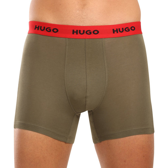 3PACK HUGO miesten bokserit moniväriset shortsit moniväriset (50517887 984)