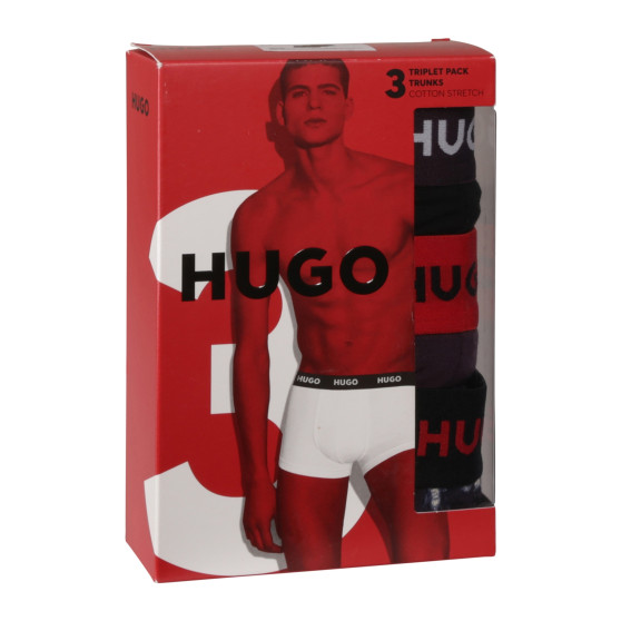 3PACK HUGO miesten bokserit moniväriset shortsit moniväriset (50517894 982)